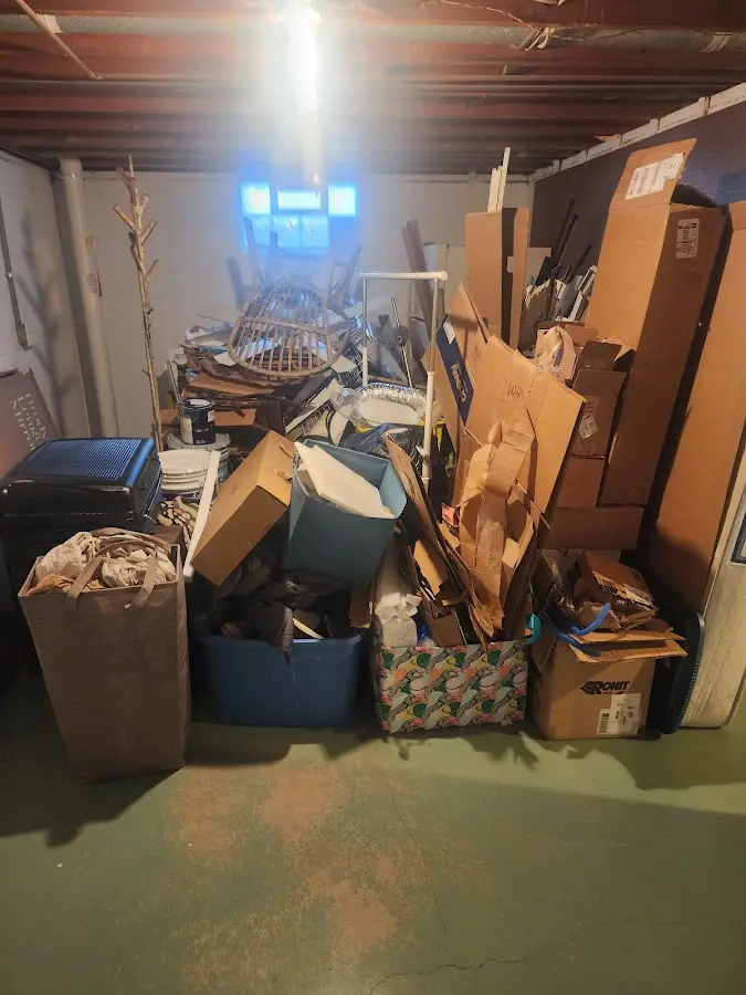 Roll-off dumpster container at job site for 6 Yard Dumpster Rental in Graham